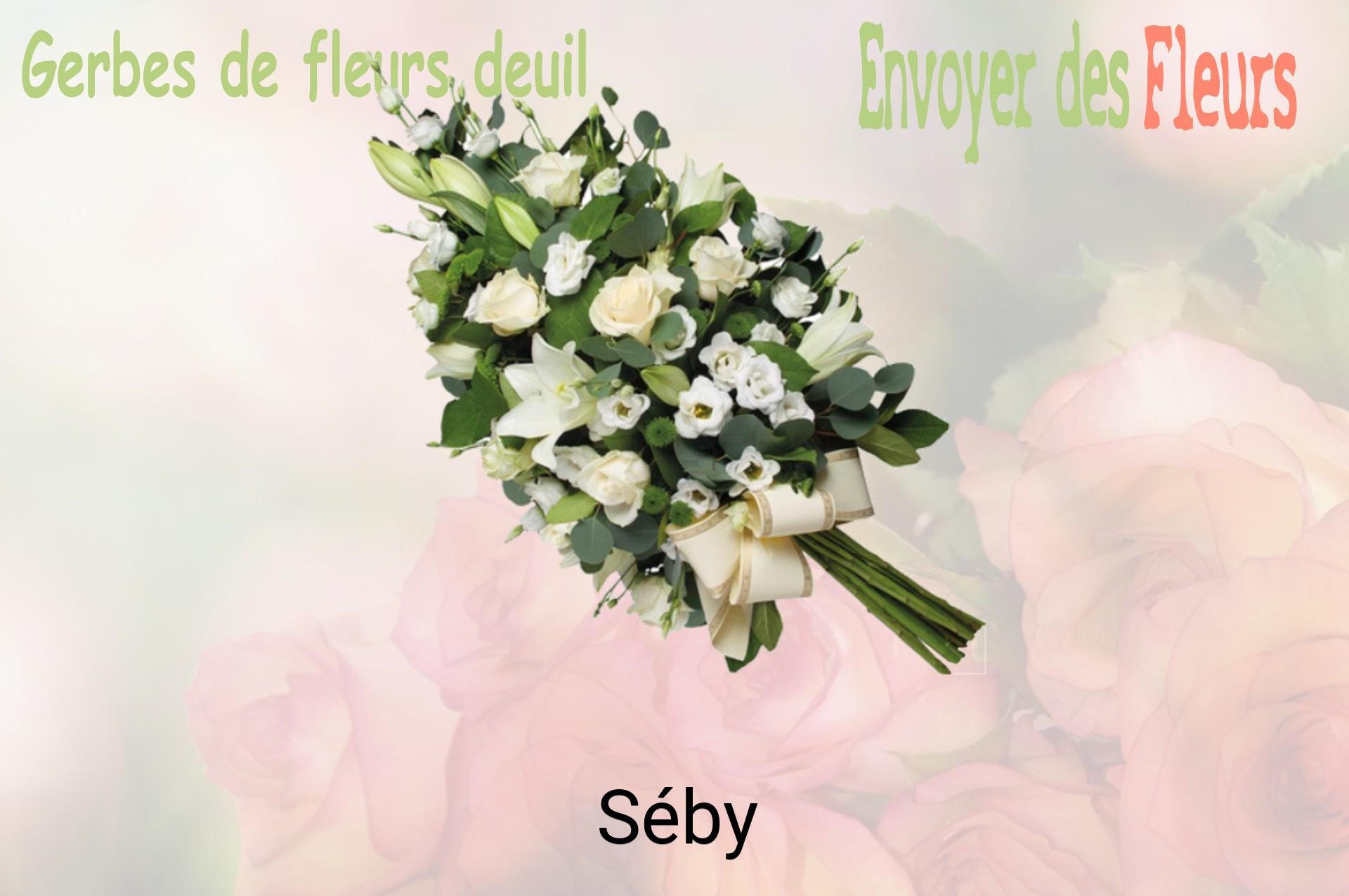Gerbe de fleurs de deuil livrée à Séby
